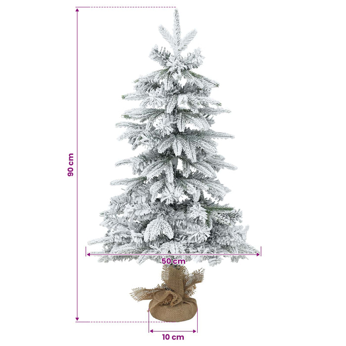 Brad de Crăciun mini 90 cm PVC și PE Verde și alb - WALTI WALTI
