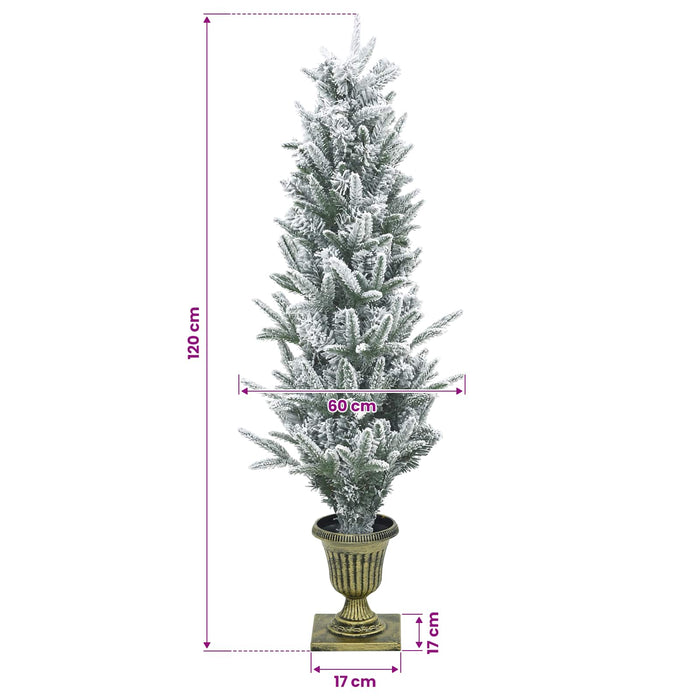 Brad de Crăciun mini 120 cm PVC și PE Verde și alb - WALTI WALTI