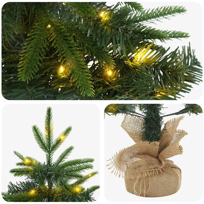 Brad de Crăciun mini 45 cm 25 LED-uri Alb cald PVC și PE Verde WALTI