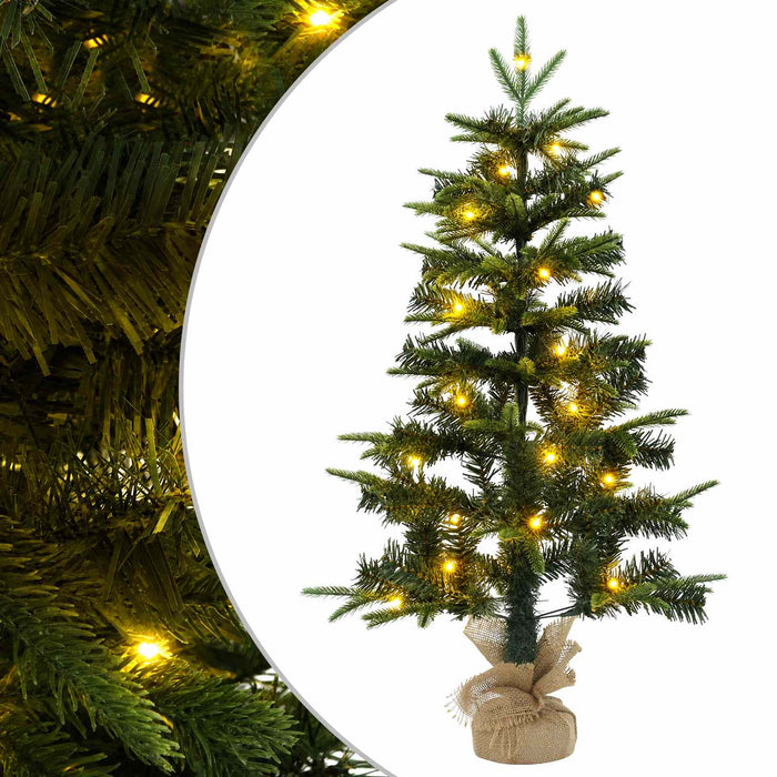 Brad de Crăciun mini 60 cm 25 LED-uri Alb cald PVC și PE Verde - WALTI WALTI
