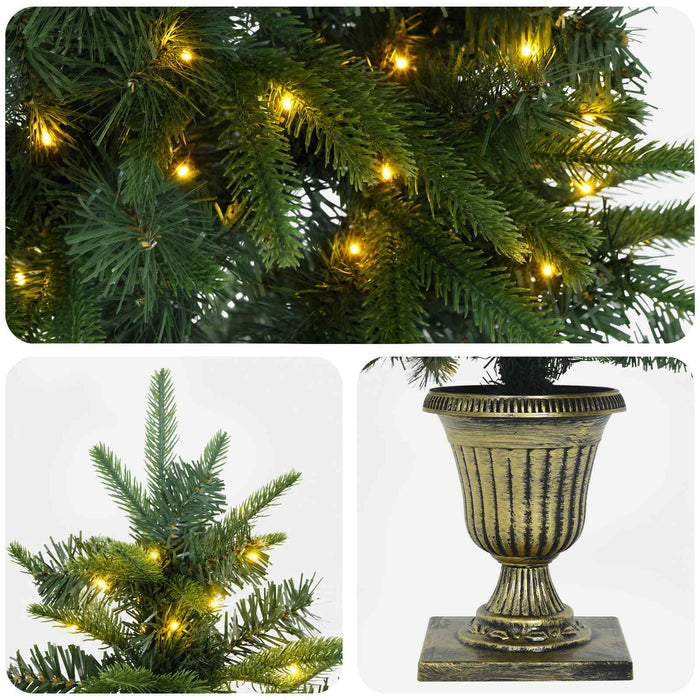 Brad de Crăciun mini 120 cm 100 LED-uri Alb cald PVC și PE - WALTI WALTI