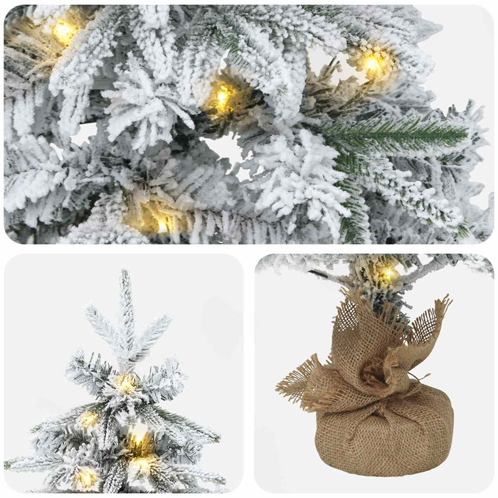 Brad de Crăciun mini 45 cm 25 LED-uri Alb cald PVC și PE WALTI