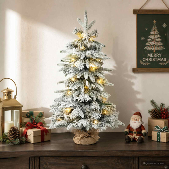 Brad de Crăciun mini 45 cm 25 LED-uri Alb cald PVC și PE WALTI