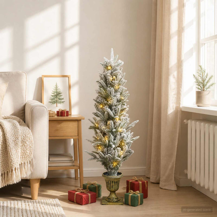 Brad de Crăciun mini 120 cm 100 LED-uri Alb cald PVC și PE WALTI
