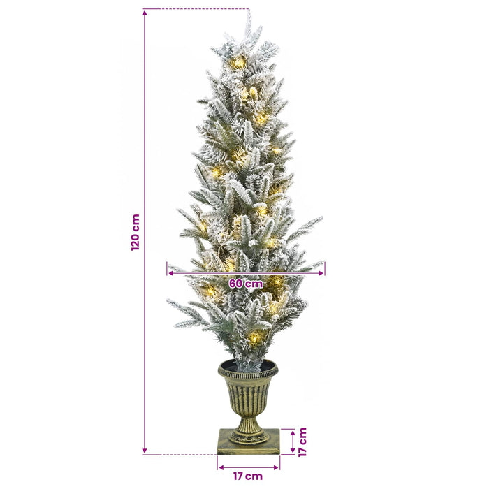 Brad de Crăciun mini 120 cm 100 LED-uri Alb cald PVC și PE WALTI