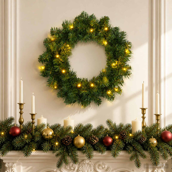 Coronă de Crăciun Verde Ø 30 cm PVC 25 LED-uri - WALTI WALTI