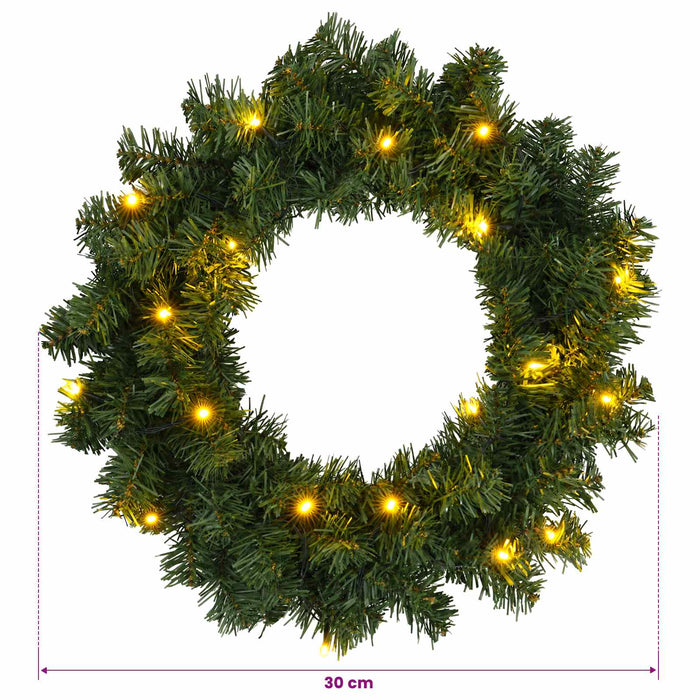 Coronă de Crăciun Verde Ø 30 cm PVC 25 LED-uri - WALTI WALTI