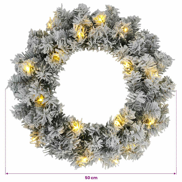 Coronă de Crăciun Verde și alb Ø 50 cm PVC 25 LED-uri - WALTI WALTI