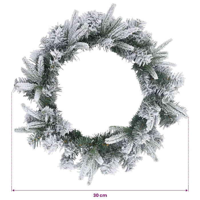 Coronă de Crăciun Verde și alb Ø 30 cm PVC și PE WALTI