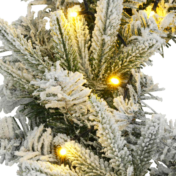 Coronă de Crăciun Verde și alb Ø 30 cm PVC și PE 25 LED-uri - WALTI WALTI