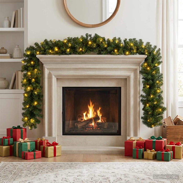 Ghirlandă de Crăciun Verde 270 cm PVC 50 LED-uri - WALTI WALTI