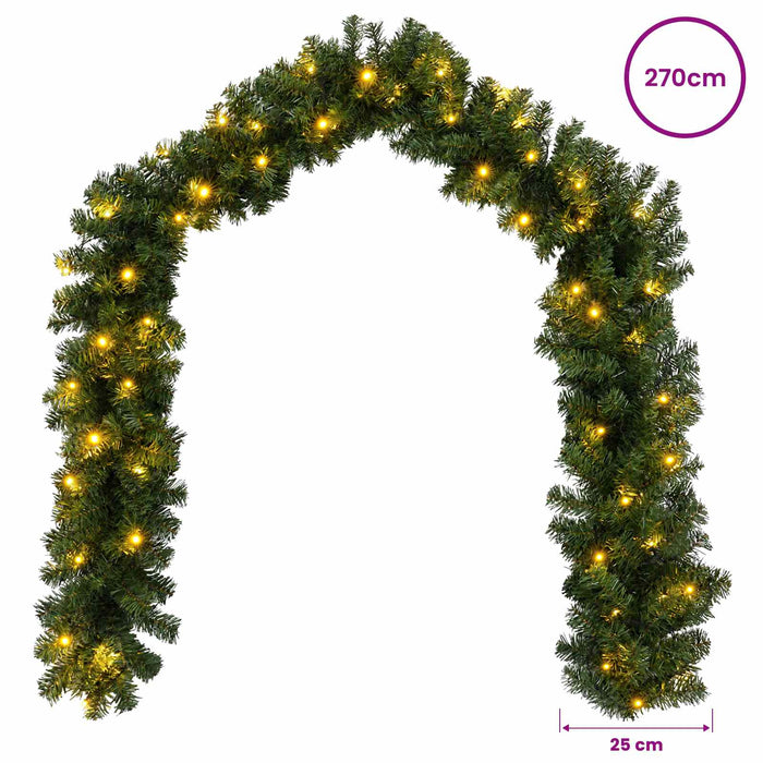 Ghirlandă de Crăciun Verde 270 cm PVC 50 LED-uri - WALTI WALTI