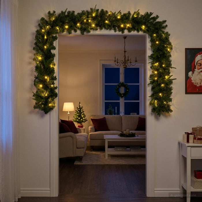 Ghirlandă de Crăciun Verde 270 cm PVC și PE 50 LED-uri - WALTI WALTI