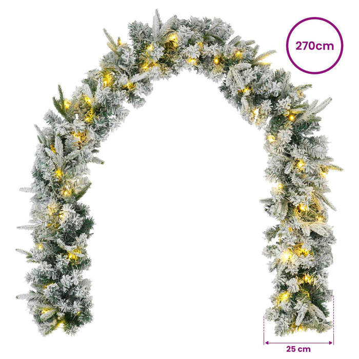 Ghirlandă de Crăciun Verde și alb 270 cm PVC și PE 50 LED-uri - WALTI WALTI