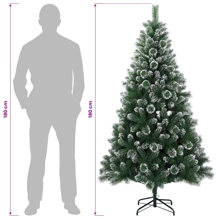 Brad de Crăciun artificial 180 cm PVC și Metal Verde - WALTI WALTI
