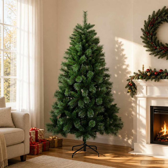 Brad de Crăciun artificial 120 cm PVC și Metal Verde - WALTI WALTI