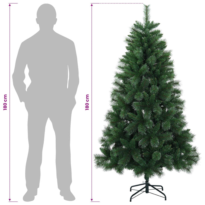 Brad de Crăciun artificial 180 cm PVC și Metal Verde - WALTI WALTI