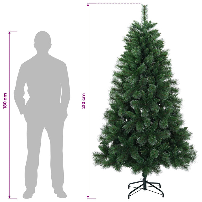 Brad de Crăciun artificial 210 cm PVC și Metal Verde WALTI