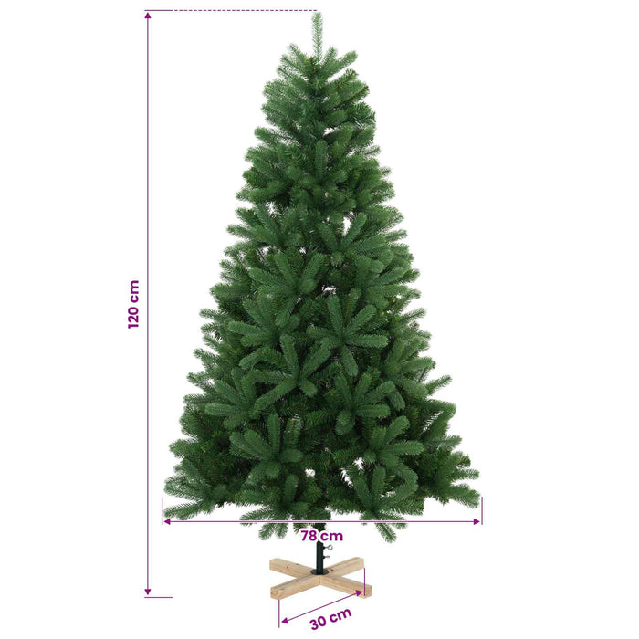 Brad de Crăciun artificial 120 cm PVC și lemn masiv de pin - WALTI WALTI