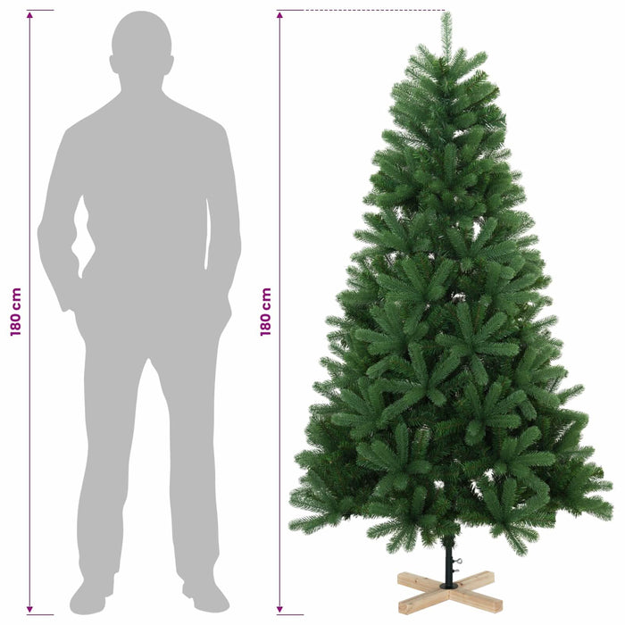 Brad de Crăciun artificial 180 cm PVC și lemn masiv de pin - WALTI WALTI