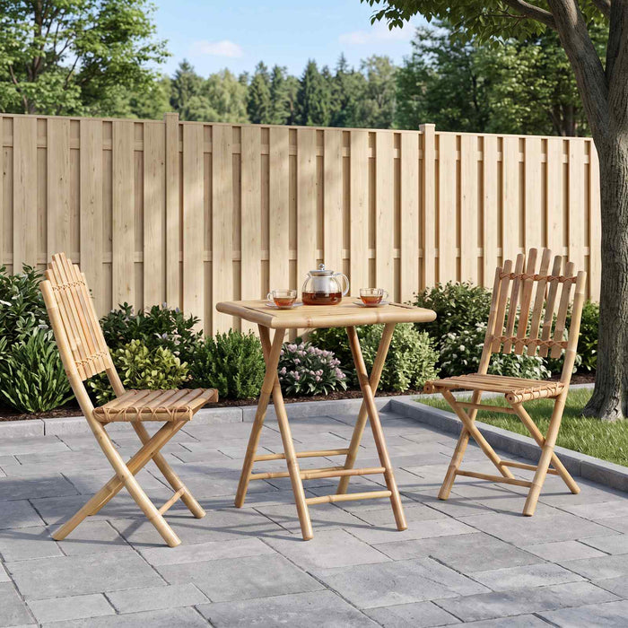 Set de dining pentru grădină pliabil 3 buc. natural Bambus WALTI