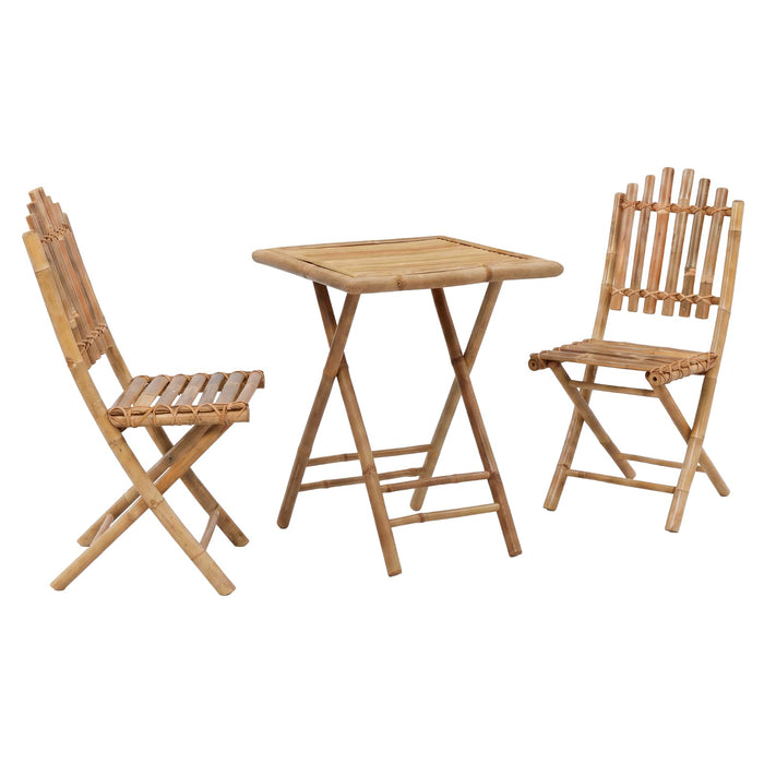Set de dining pentru grădină pliabil 3 buc. natural Bambus WALTI