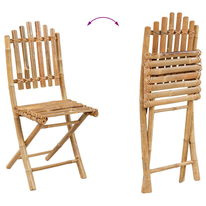 Set de dining pentru grădină pliabil 3 buc. natural Bambus WALTI
