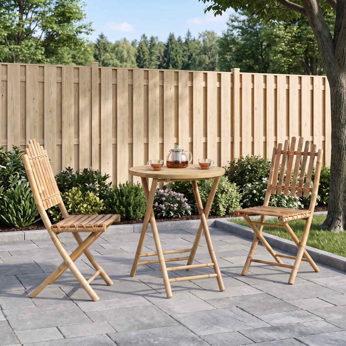 Set de dining pentru grădină pliabil 3 buc. natural Bambus WALTI