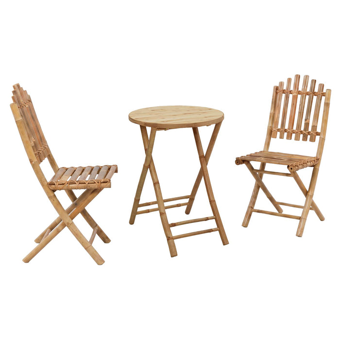 Set de dining pentru grădină pliabil 3 buc. natural Bambus WALTI