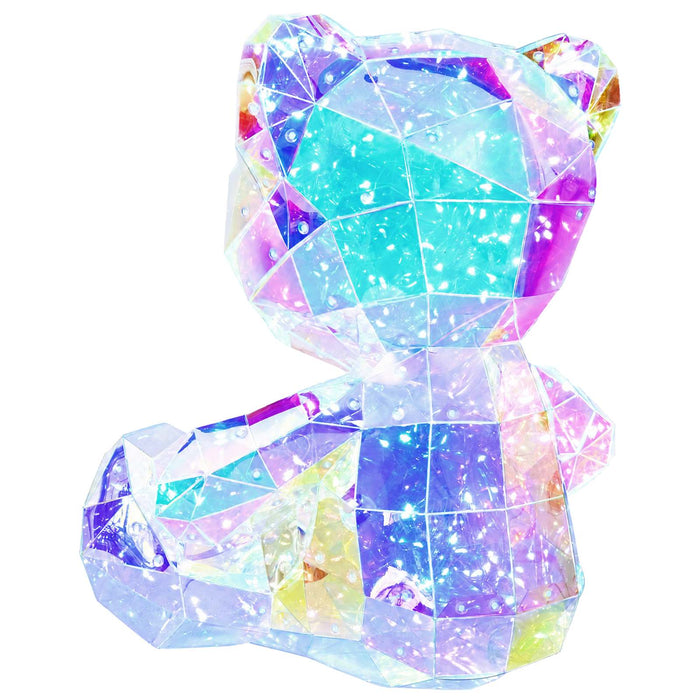 Ursuleț prismatic iridescent cu LED Multicolour 32 x 28 x 38 cm WALTI