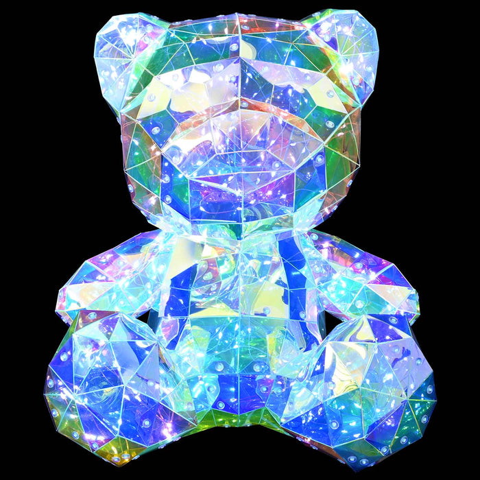 Ursuleț prismatic iridescent cu LED Multicolour 32 x 28 x 38 cm WALTI