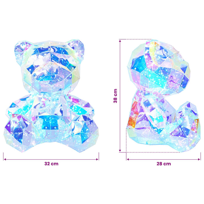 Ursuleț prismatic iridescent cu LED Multicolour 32 x 28 x 38 cm WALTI