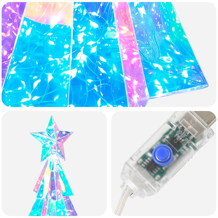 Brad de Crăciun LED prismatic iridescent Multicolour - WALTI WALTI
