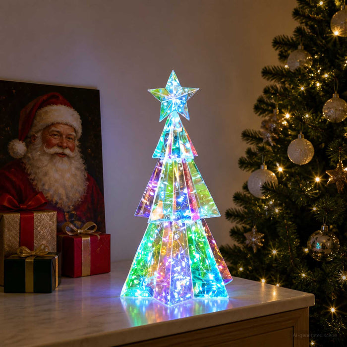 Brad de Crăciun LED prismatic iridescent Multicolour - WALTI WALTI