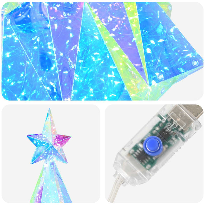 Brad de Crăciun LED prismatic iridescent Multicolour WALTI