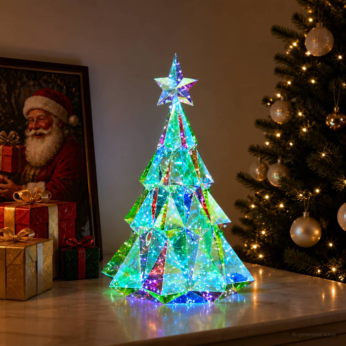 Brad de Crăciun LED prismatic iridescent Multicolour WALTI