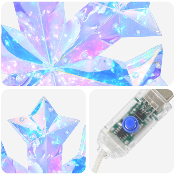 Fulg de nea LED prismatic iridescent Multicolour Ø 26 x 25 cm - WALTI WALTI