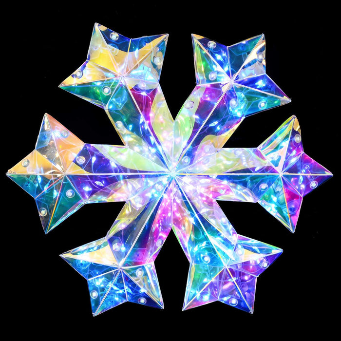 Fulg de nea LED prismatic iridescent Multicolour Ø 26 x 25 cm - WALTI WALTI