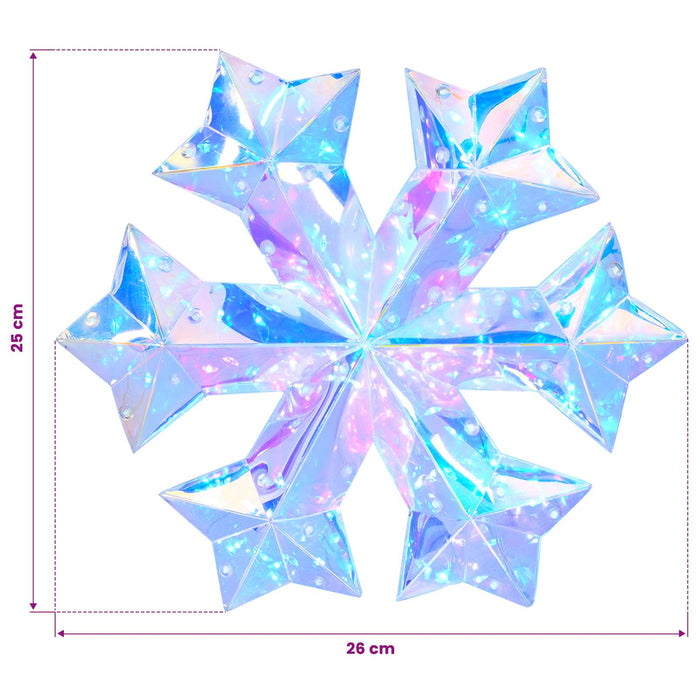 Fulg de nea LED prismatic iridescent Multicolour Ø 26 x 25 cm - WALTI WALTI