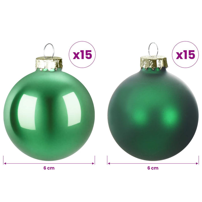 Set de globuri de Crăciun 30 buc. Verde 6 cm Polistiren - WALTI WALTI