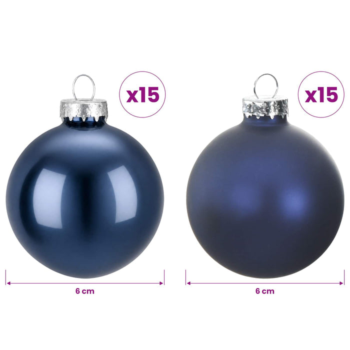 Set de globuri de Crăciun 30 buc. albastru 6 cm Polistiren - WALTI WALTI