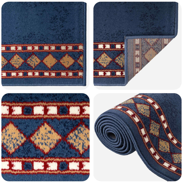 Covor Runner FLORNES Țesut albastru PP 7 mm WALTI