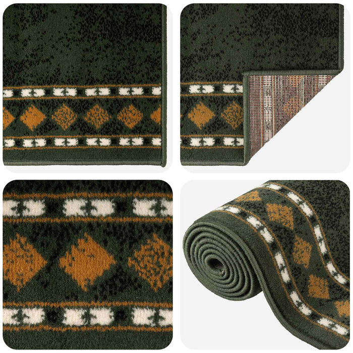 Covor Runner FLORNES Țesut Verde PP 7 mm WALTI