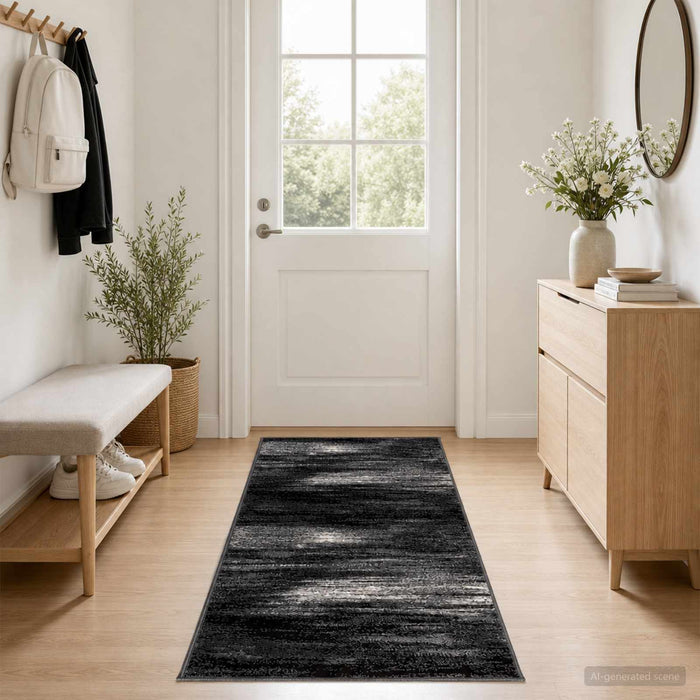 Covor Runner FLORNES Țesut Negru PP 7 mm WALTI