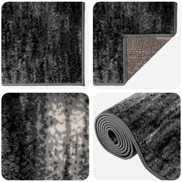 Covor Runner FLORNES Țesut Negru PP 7 mm WALTI