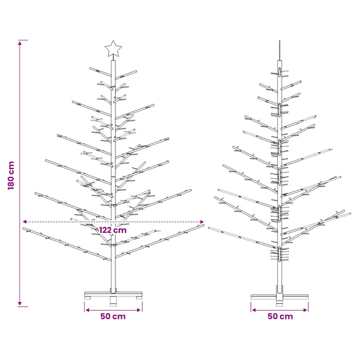 Brad de Crăciun din lemn 180 cm Bambus și lemn masiv de pin WALTI