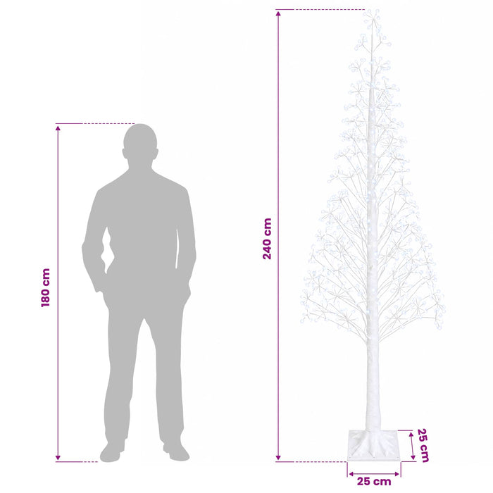 Brad de Crăciun tip stea Alb 25 x 25 x 240 cm Plastic - WALTI WALTI