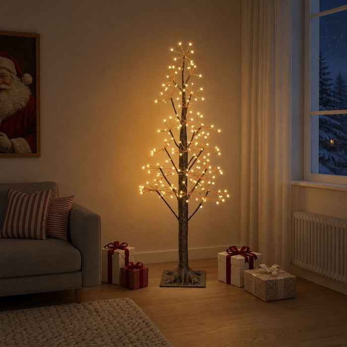 Brad de Crăciun tip stea Maro 150 cm Plastic 304 LED-uri - WALTI WALTI