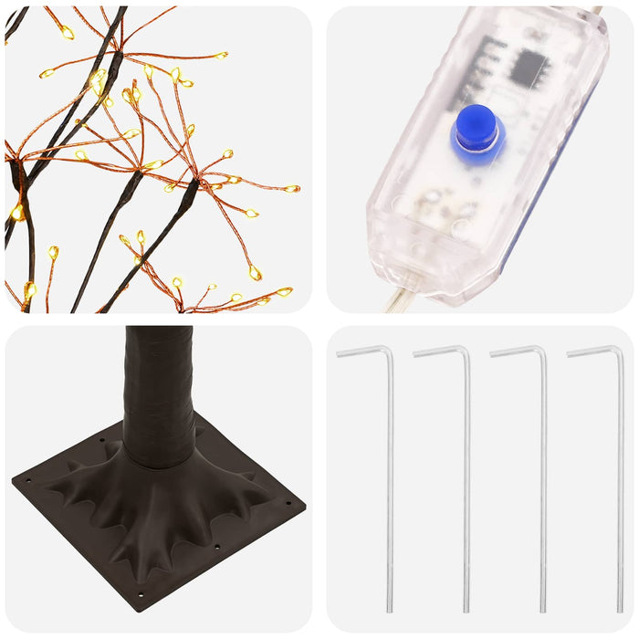Brad de Crăciun tip stea Maro 150 cm Plastic 304 LED-uri - WALTI WALTI