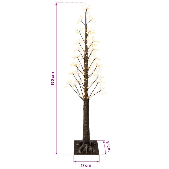 Brad de Crăciun tip stea Maro 150 cm Plastic 304 LED-uri - WALTI WALTI